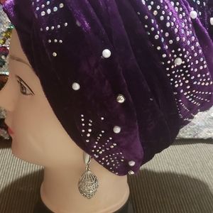 Turban hat with full Swarovski stones